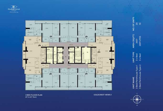 3 BEDROOM PENTHOUSE TYPE 1 AND 2